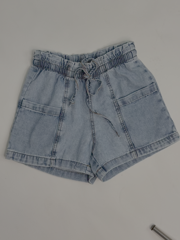 Tie Denim Shorts