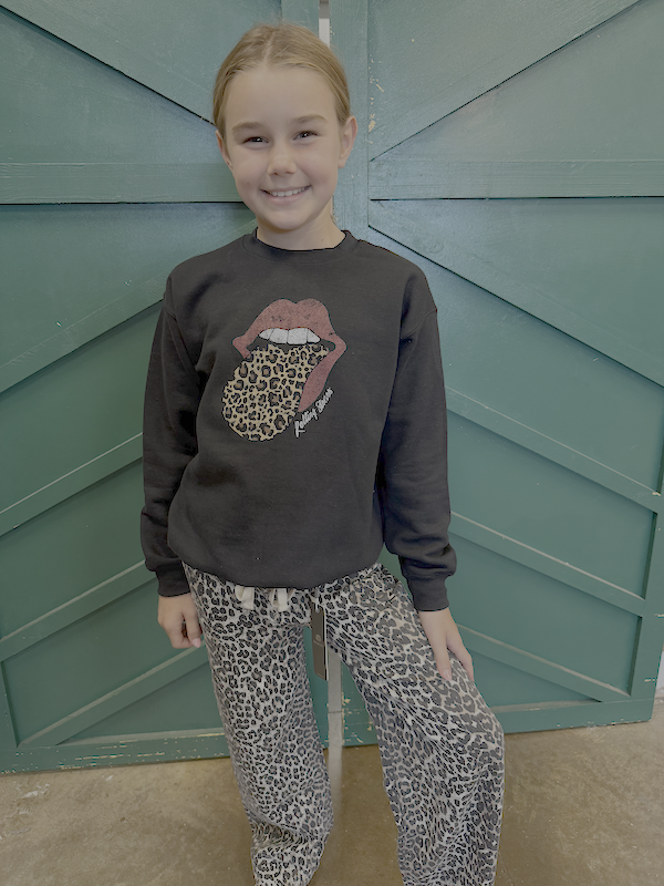 Rolling Stones/Leopard Sweatshirt