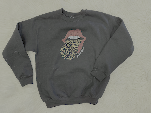 Rolling Stones/Leopard Sweatshirt