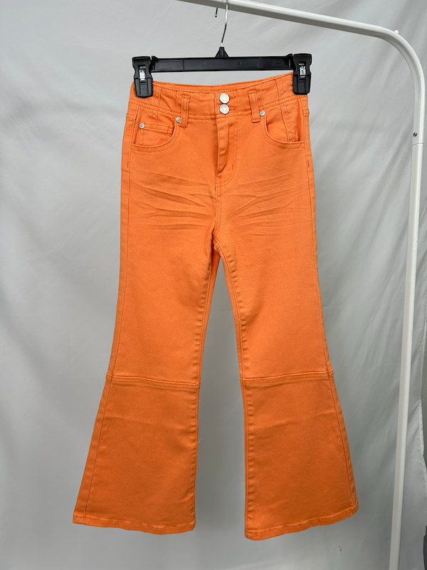 Orange Flare Full Length Denim