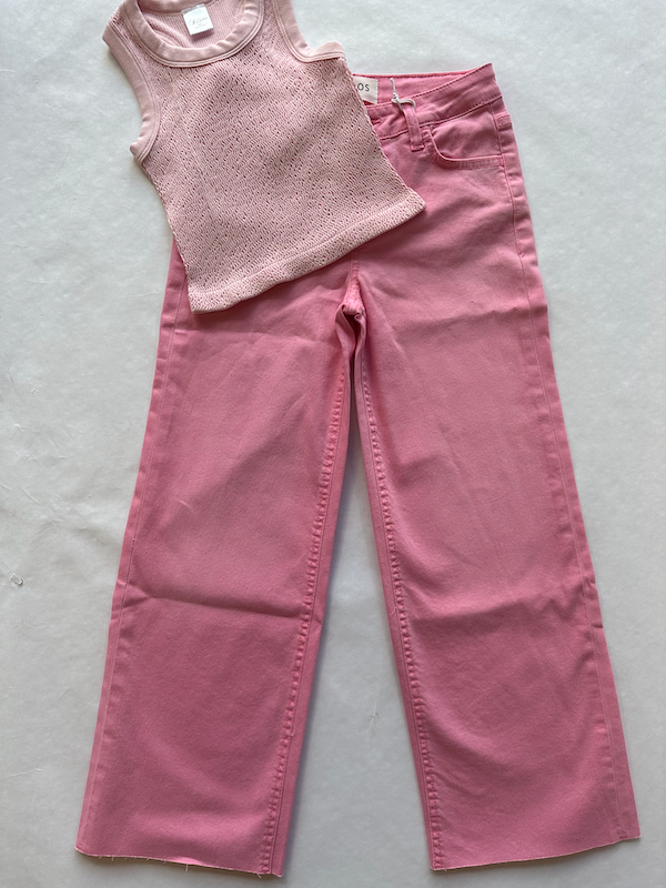 Ceros Crop Wide Leg-Pink Wash