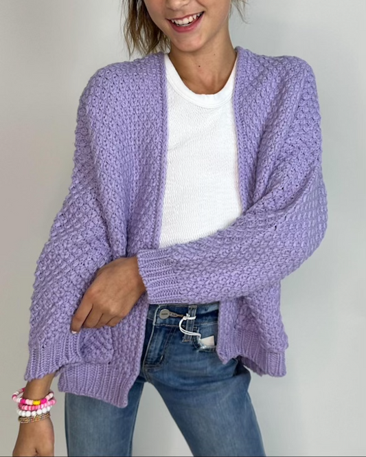 Lavender Chunky Cardigan