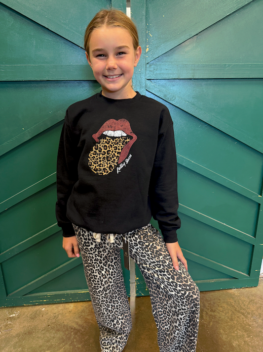 Rolling Stones/Leopard Sweatshirt