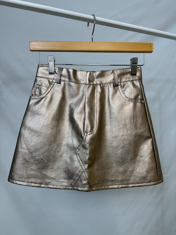 Gold Metallic Mini Skirt